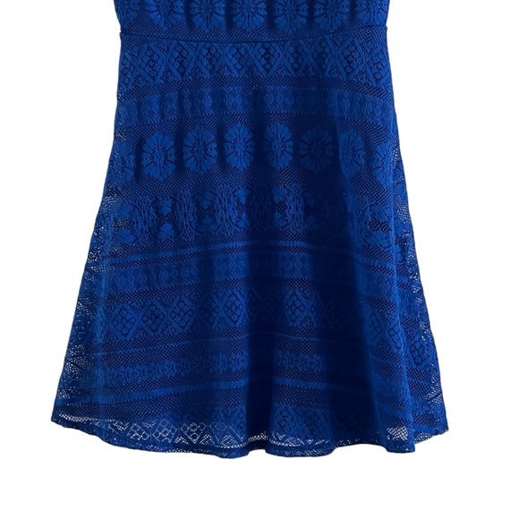 Xhilaration | Blue lace cap sleeve open back swing dress size small - Picture 4 of 11